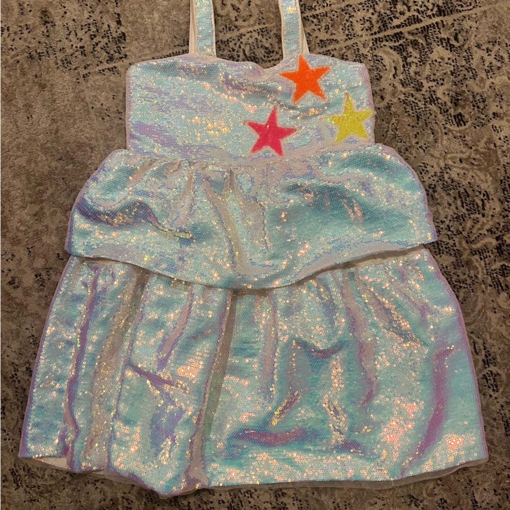 Sparkling Blue Kids Formal Dress